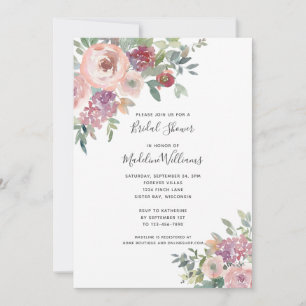 Invitation de douche nuptiale Dusty Rose