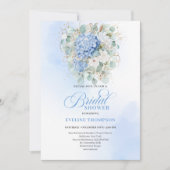 Invitation de douche nuptiale élégante à fleurs bl (Devant)