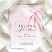 Invitation de douche nuptiale Elégante Bow rose