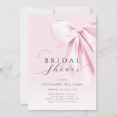 Invitation de douche nuptiale Elégante Bow rose (Devant)