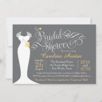 Invitation de douche nuptiale, élégante robe de ma