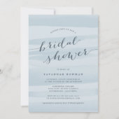 Invitation de douche nuptiale en aquarelle bleue (Devant)