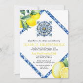 Invitation de douche nuptiale en carreaux de citro (Devant)