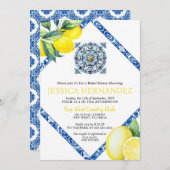 Invitation de douche nuptiale en carreaux de citro (Devant / Derrière)