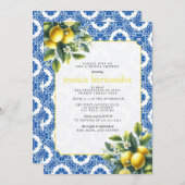 Invitation de douche nuptiale en carreaux de citro (Devant / Derrière)