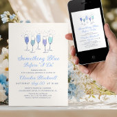 Invitation de douche nuptiale en Champagne bleu
