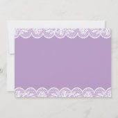 Invitation de douche nuptiale en dentelle violette (Dos)