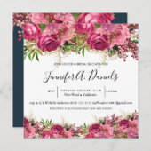 Invitation de douche nuptiale en fleur d'aquarelle (Devant / Derrière)