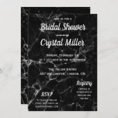 Invitation de douche nuptiale en marbre (Devant / Derrière)