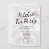 Invitation de douche nuptiale en marbre rose (Devant)