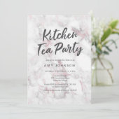 Invitation de douche nuptiale en marbre rose (Debout devant)