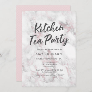 Invitation de douche nuptiale en marbre rose