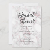 Invitation de douche nuptiale en marbre rose (Devant)