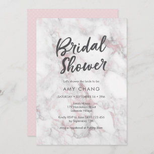 Invitation de douche nuptiale en marbre rose