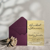 Invitation de douche nuptiale en or métallique