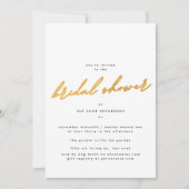 Invitation de douche nuptiale en or simple (Devant)