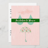 Invitation de douche nuptiale en rose (Devant / Derrière)