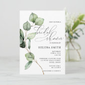 Invitation de douche nuptiale Eucalyptus aquarelle (Debout devant)