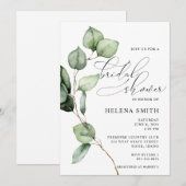 Invitation de douche nuptiale Eucalyptus aquarelle (Devant / Derrière)