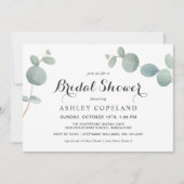 Invitation de douche nuptiale Eucalyptus aquarelle (Devant)