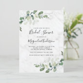 Invitation de douche nuptiale Eucalyptus en marbre (Debout devant)