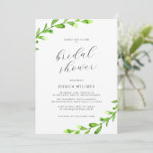 Invitation de douche nuptiale Eucalyptus Green (Debout devant)