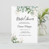 Invitation de douche nuptiale Eucalyptus Green (Debout devant)