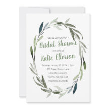 Invitation de douche nuptiale Eucalyptus Green