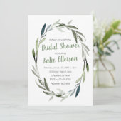 Invitation de douche nuptiale Eucalyptus Green (Debout devant)