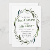 Invitation de douche nuptiale Eucalyptus Green (Devant / Derrière)