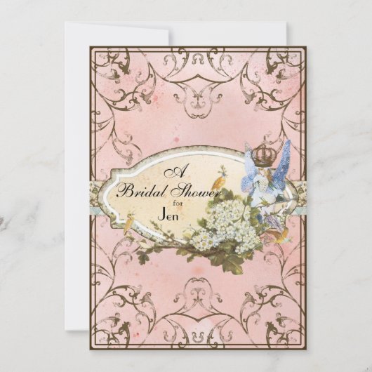 Invitation de douche nuptiale Féerie enchantée Pri (Devant)