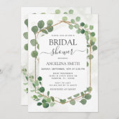 Invitation de douche nuptiale Feuille de cadre Euc (Devant / Derrière)