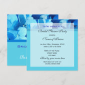 Invitation de douche nuptiale, fleur bleue (Devant / Derrière)