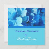 Invitation de douche nuptiale, fleur bleue (Dos)