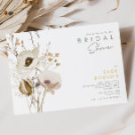 Invitation de douche nuptiale Fleur sauvage<br><div class="desc">Cette invitation à la nuptiale Fleur sauvage Whimsical est parfaite pour votre mariage boho simple et élégant. Les fleurs sauvages minimalistes d'aquarelle vous feront vivre votre vision ! Le design de jolies fleurs blanches et dorées, avec des touches de violet et de jaune, complètera votre rêve de mariage floral d'automne...</div>