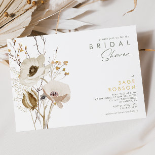 Invitation de douche nuptiale Fleur sauvage