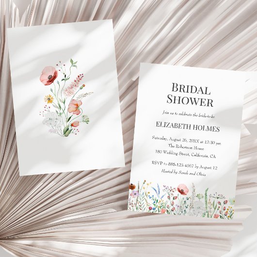 Invitation de douche nuptiale Fleur sauvage