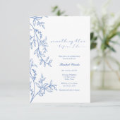 Invitation de douche nuptiale Fleur sauvage bleu (Debout devant)