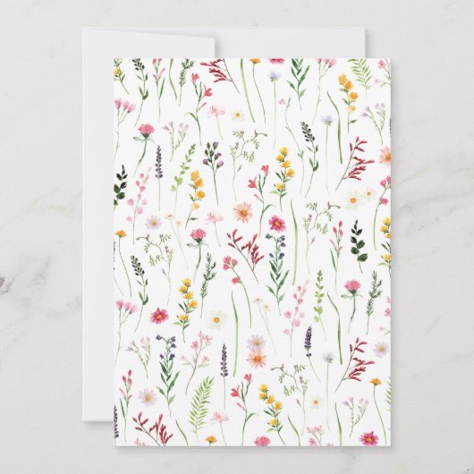 Invitation de douche nuptiale Fleur sauvage d'aqua (Dos)