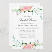 Invitation de douche nuptiale Fleur sauvage d'aqua (Devant / Derrière)