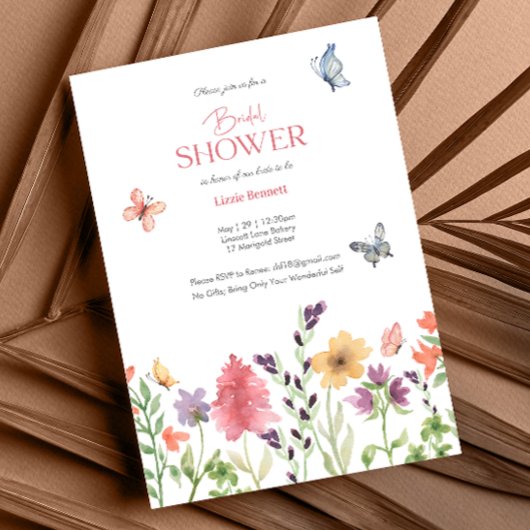 Invitation de douche nuptiale Fleur sauvage d'aqua