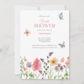 Invitation de douche nuptiale Fleur sauvage d'aqua (Devant)