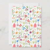 Invitation de douche nuptiale Fleur sauvage d'aqua (Dos)