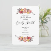Invitation de douche nuptiale fleur sauvage Frame (Debout devant)