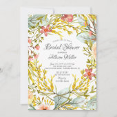 Invitation de douche nuptiale Fleur sauvage jaune (Devant)