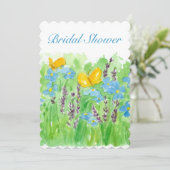 Invitation de douche nuptiale Fleurs sauvages d'aq (Debout devant)
