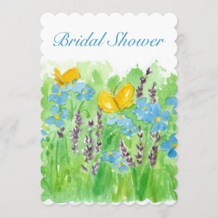 Invitation de douche nuptiale Fleurs sauvages d'aq