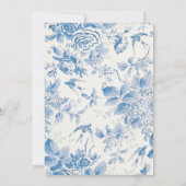 Invitation de douche nuptiale Floral bleu Vintage (Dos)