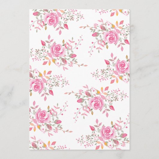 Invitation de douche nuptiale Floral Rose (Dos)