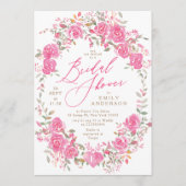 Invitation de douche nuptiale Floral Rose (Devant)